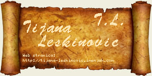 Tijana Leškinović vizit kartica